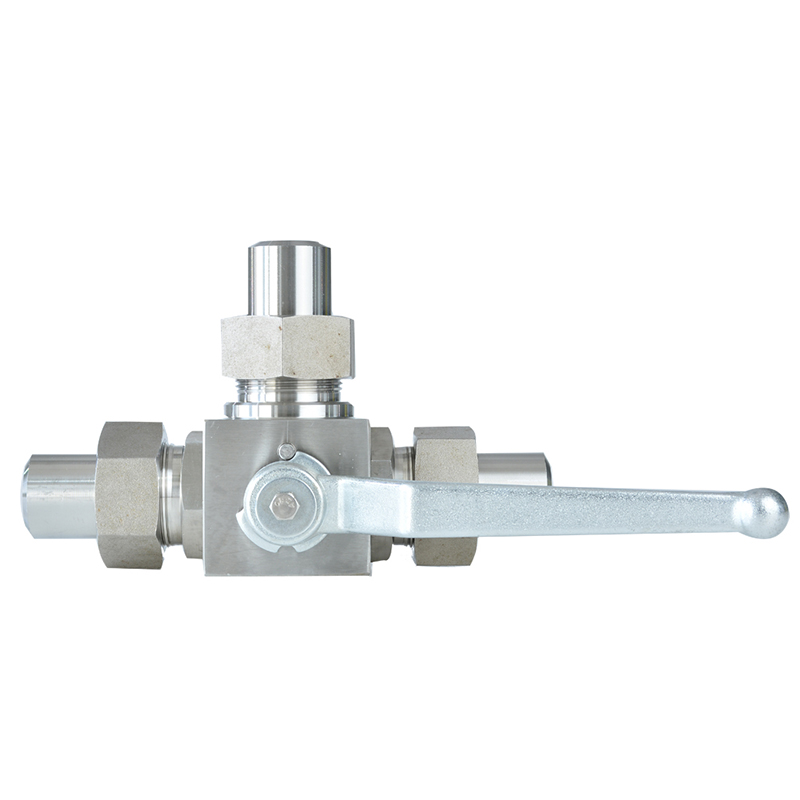 Welded three-way high-pressure ball valve